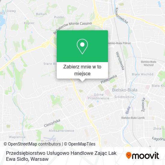 Mapa Przedsiębiorstwo Usługowo Handlowe Zając Lak Ewa Sidło