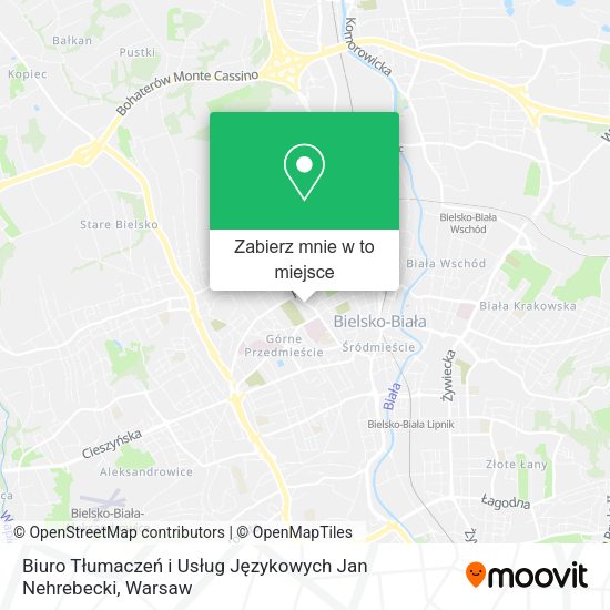 Mapa Biuro Tłumaczeń i Usług Językowych Jan Nehrebecki