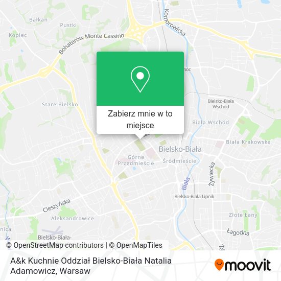 Mapa A&k Kuchnie Oddział Bielsko-Biała Natalia Adamowicz