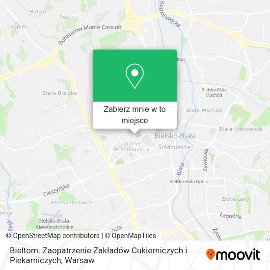 Mapa Bieltom. Zaopatrzenie Zakładów Cukierniczych i Piekarniczych