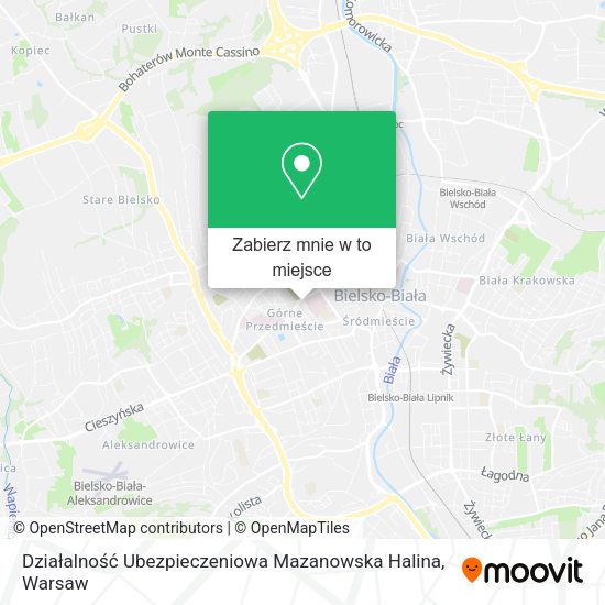 Mapa Działalność Ubezpieczeniowa Mazanowska Halina