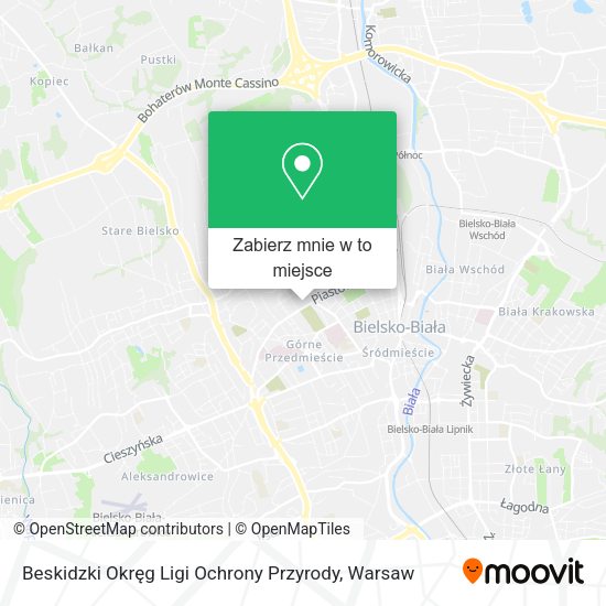 Mapa Beskidzki Okręg Ligi Ochrony Przyrody