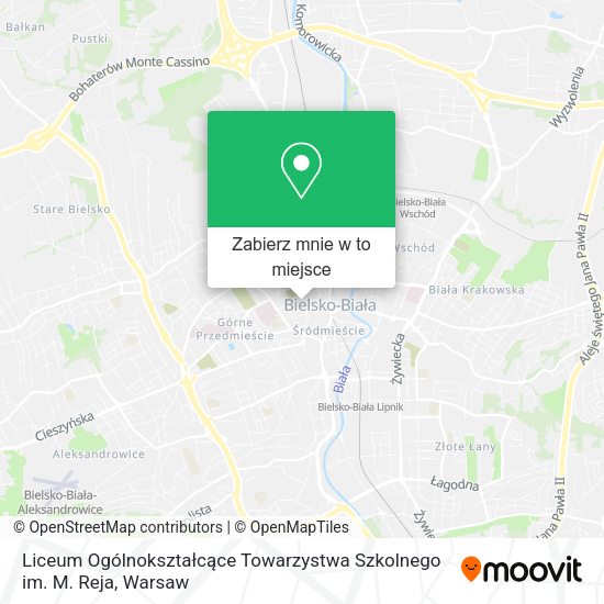 Mapa Liceum Ogólnokształcące Towarzystwa Szkolnego im. M. Reja