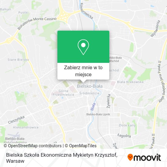 Mapa Bielska Szkoła Ekonomiczna Mykietyn Krzysztof