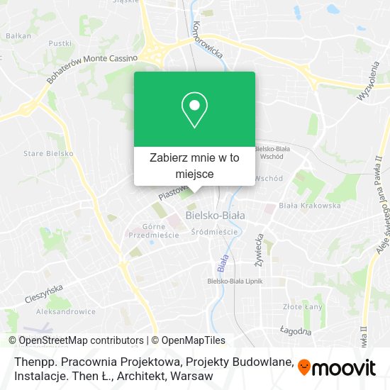 Mapa Thenpp. Pracownia Projektowa, Projekty Budowlane, Instalacje. Then Ł., Architekt