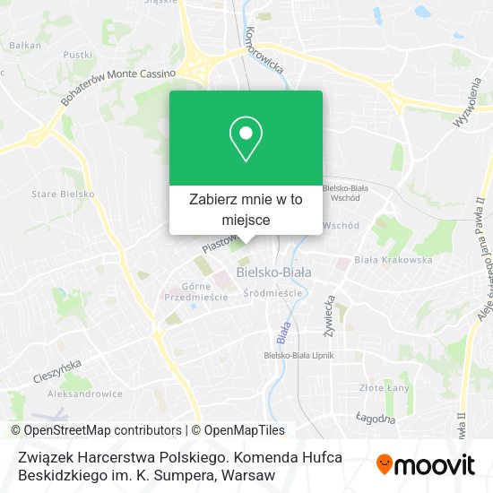 Mapa Związek Harcerstwa Polskiego. Komenda Hufca Beskidzkiego im. K. Sumpera