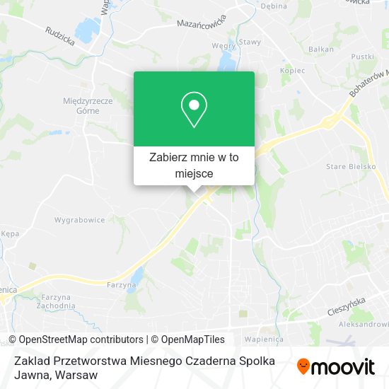 Mapa Zaklad Przetworstwa Miesnego Czaderna Spolka Jawna