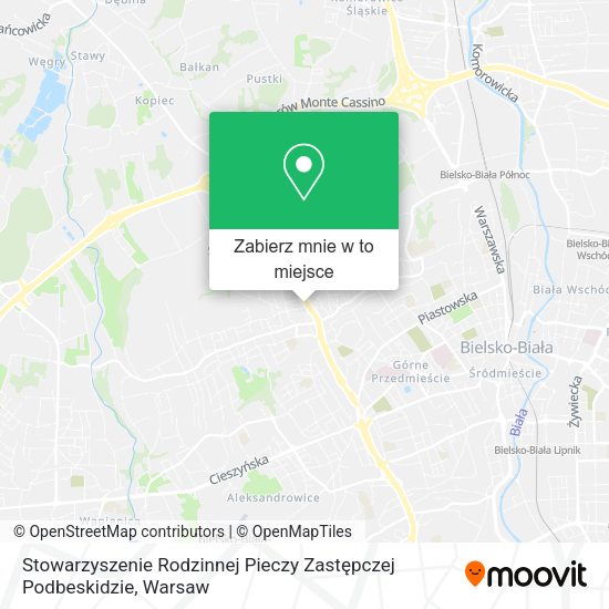 Mapa Stowarzyszenie Rodzinnej Pieczy Zastępczej Podbeskidzie