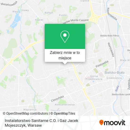 Mapa Instalatorstwo Sanitarne C.O. i Gaz Jacek Mojeszczyk