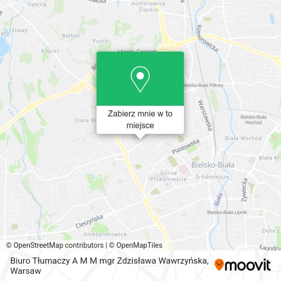 Mapa Biuro Tłumaczy A M M mgr Zdzisława Wawrzyńska