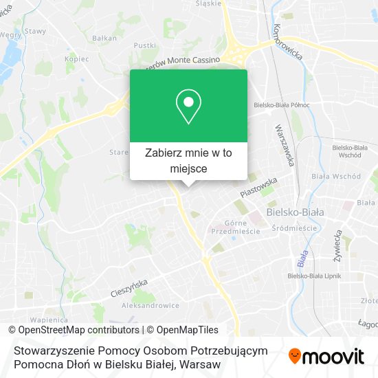 Mapa Stowarzyszenie Pomocy Osobom Potrzebującym Pomocna Dłoń w Bielsku Białej