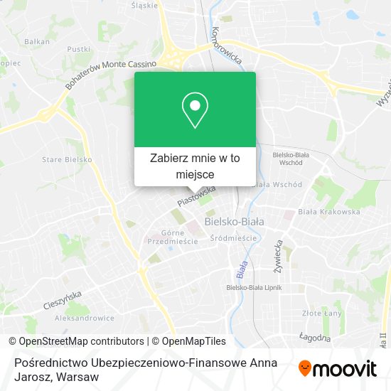 Mapa Pośrednictwo Ubezpieczeniowo-Finansowe Anna Jarosz