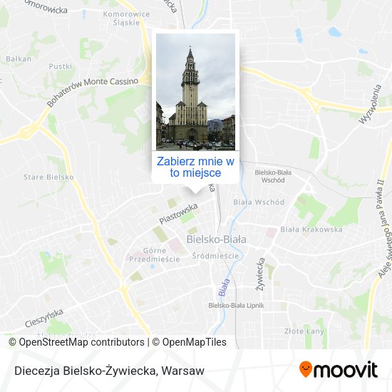 Mapa Diecezja Bielsko-Żywiecka