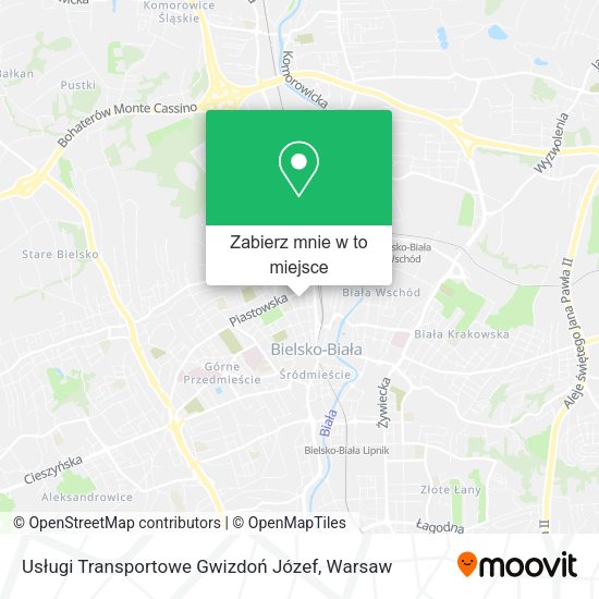 Mapa Usługi Transportowe Gwizdoń Józef