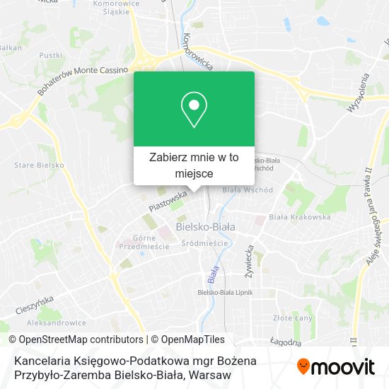 Mapa Kancelaria Księgowo-Podatkowa mgr Bożena Przybyło-Zaremba Bielsko-Biała