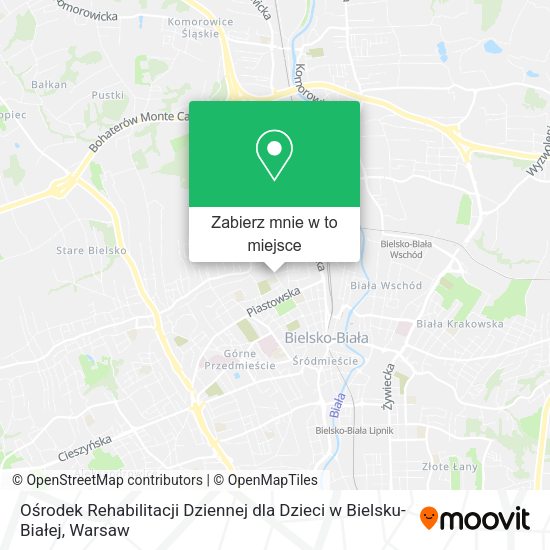 Mapa Ośrodek Rehabilitacji Dziennej dla Dzieci w Bielsku-Białej