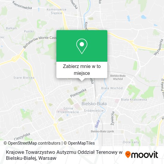 Mapa Krajowe Towarzystwo Autyzmu Oddział Terenowy w Bielsku-Białej