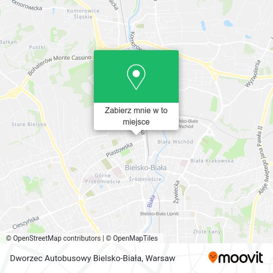 Mapa Dworzec Autobusowy Bielsko-Biała