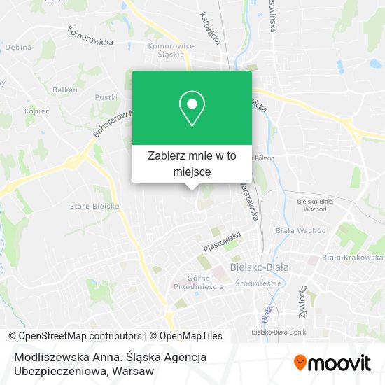 Mapa Modliszewska Anna. Śląska Agencja Ubezpieczeniowa