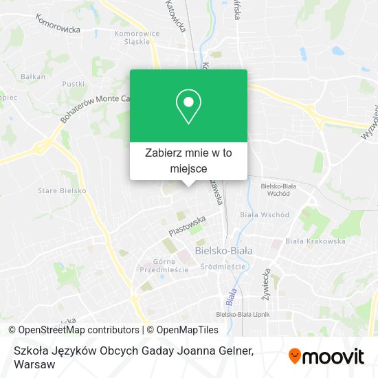 Mapa Szkoła Języków Obcych Gaday Joanna Gelner