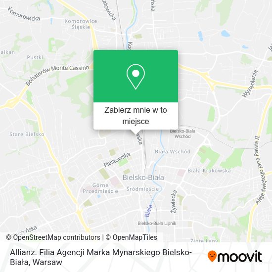 Mapa Allianz. Filia Agencji Marka Mynarskiego Bielsko-Biała