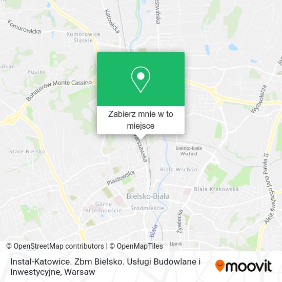 Mapa Instal-Katowice. Zbm Bielsko. Usługi Budowlane i Inwestycyjne