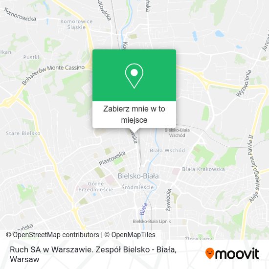 Mapa Ruch SA w Warszawie. Zespół Bielsko - Biała