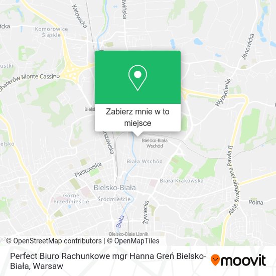 Mapa Perfect Biuro Rachunkowe mgr Hanna Greń Bielsko-Biała