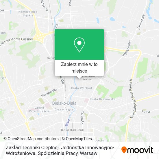 Mapa Zakład Techniki Cieplnej. Jednostka Innowacyjno-Wdrożeniowa. Spółdzielnia Pracy