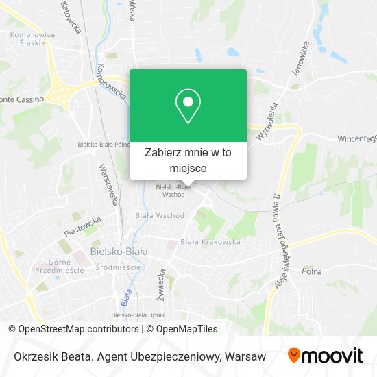 Mapa Okrzesik Beata. Agent Ubezpieczeniowy