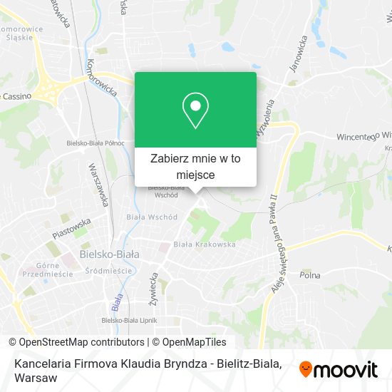 Mapa Kancelaria Firmova Klaudia Bryndza - Bielitz-Biala