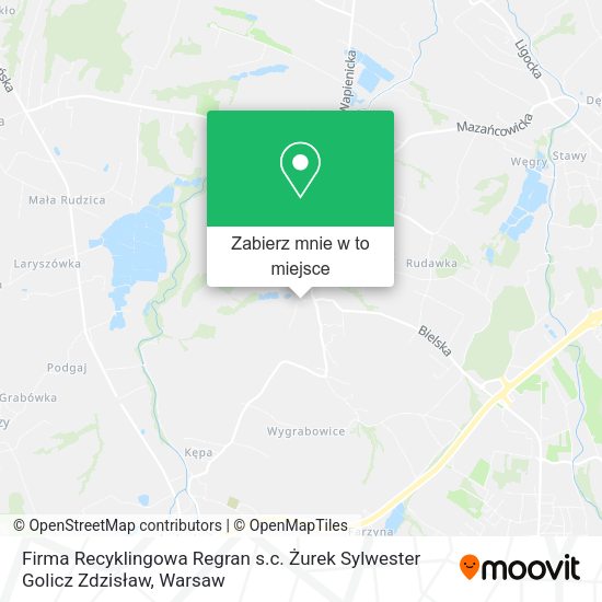 Mapa Firma Recyklingowa Regran s.c. Żurek Sylwester Golicz Zdzisław