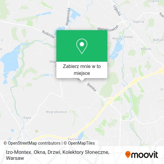 Mapa Izo-Montex. Okna, Drzwi, Kolektory Słoneczne