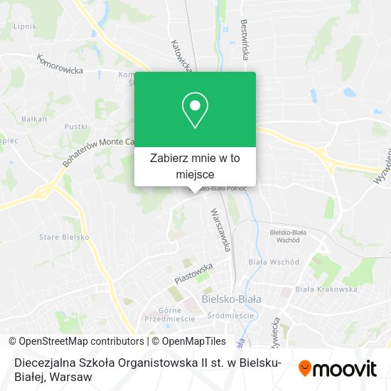 Mapa Diecezjalna Szkoła Organistowska II st. w Bielsku-Białej