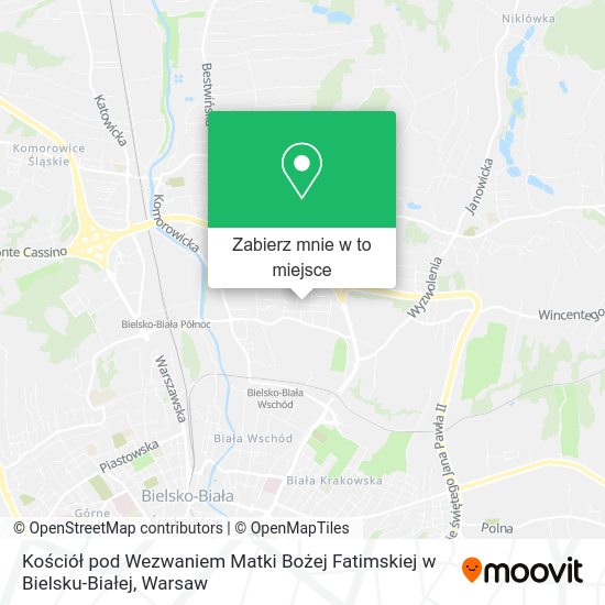 Mapa Kościół pod Wezwaniem Matki Bożej Fatimskiej w Bielsku-Białej