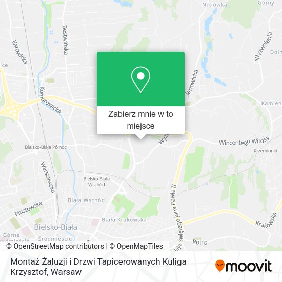 Mapa Montaż Żaluzji i Drzwi Tapicerowanych Kuliga Krzysztof