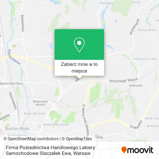 Mapa Firma Pośrednictwa Handlowego Lakiery Samochodowe Slaczałek Ewa