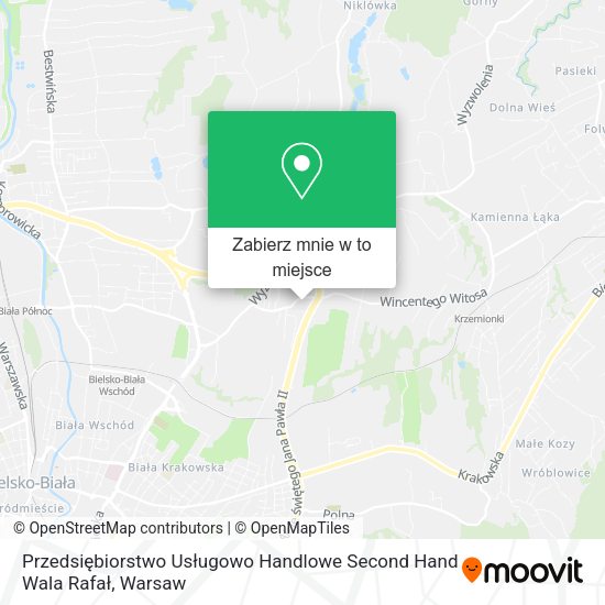 Mapa Przedsiębiorstwo Usługowo Handlowe Second Hand Wala Rafał