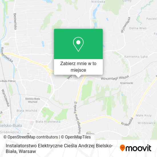 Mapa Instalatorstwo Elektryczne Cieśla Andrzej Bielsko-Biała