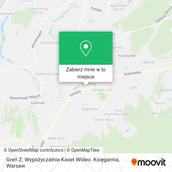 Mapa Greń Z. Wypożyczalnia Kaset Wideo. Księgarnia