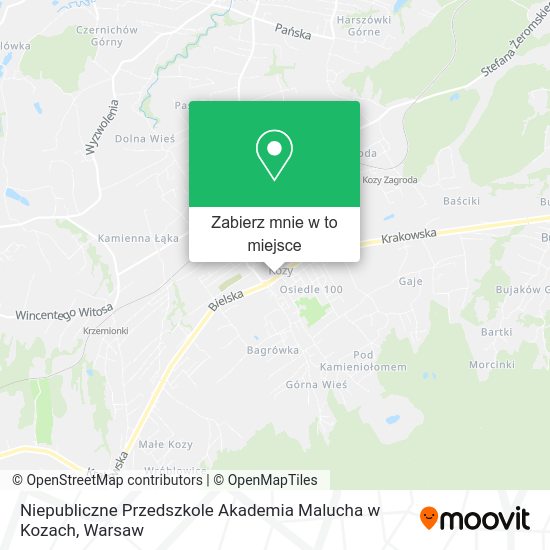 Mapa Niepubliczne Przedszkole Akademia Malucha w Kozach