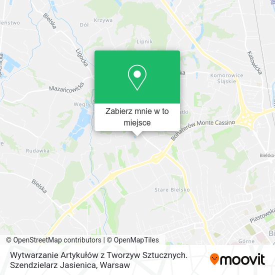 Mapa Wytwarzanie Artykułów z Tworzyw Sztucznych. Szendzielarz Jasienica