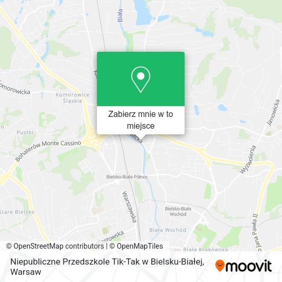 Mapa Niepubliczne Przedszkole Tik-Tak w Bielsku-Białej