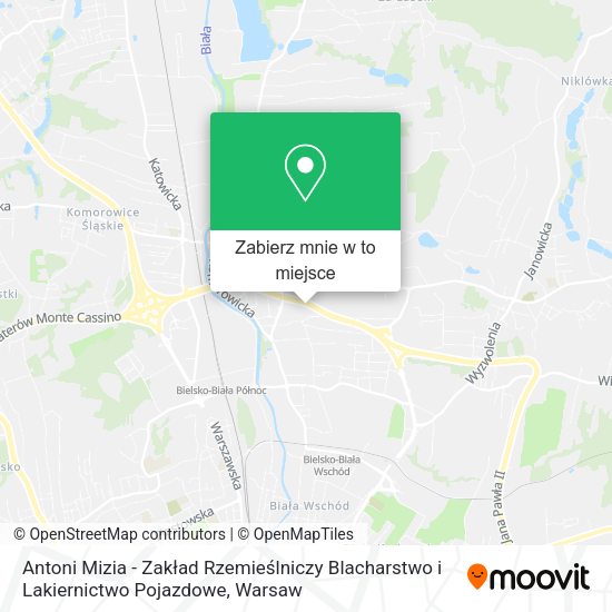 Mapa Antoni Mizia - Zakład Rzemieślniczy Blacharstwo i Lakiernictwo Pojazdowe