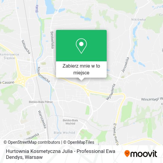 Mapa Hurtownia Kosmetyczna Julia - Professional Ewa Dendys