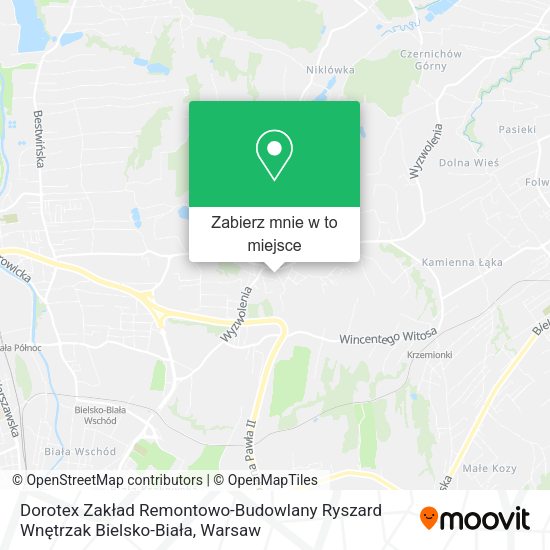 Mapa Dorotex Zakład Remontowo-Budowlany Ryszard Wnętrzak Bielsko-Biała