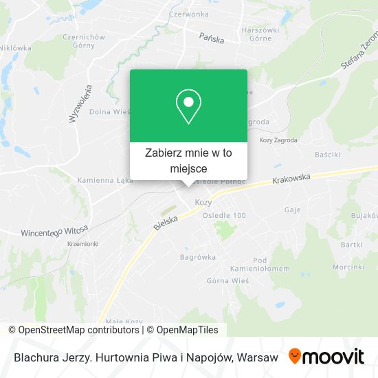 Mapa Blachura Jerzy. Hurtownia Piwa i Napojów