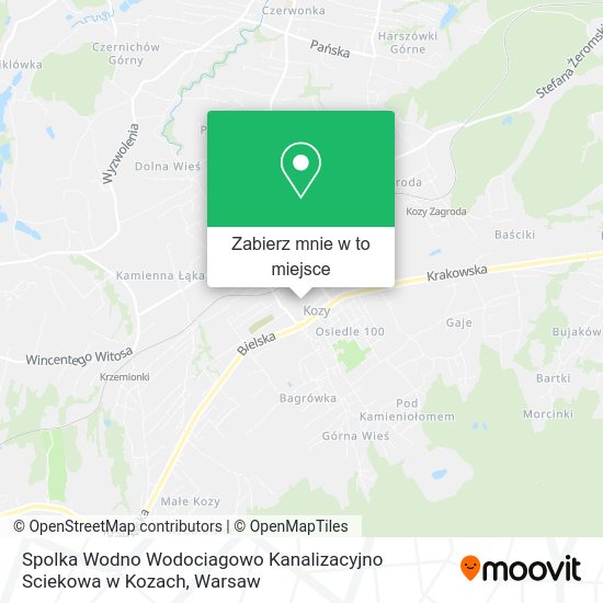 Mapa Spolka Wodno Wodociagowo Kanalizacyjno Sciekowa w Kozach