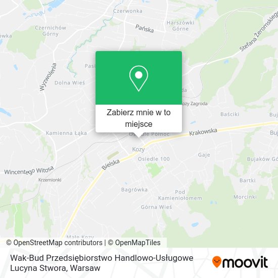 Mapa Wak-Bud Przedsiębiorstwo Handlowo-Usługowe Lucyna Stwora