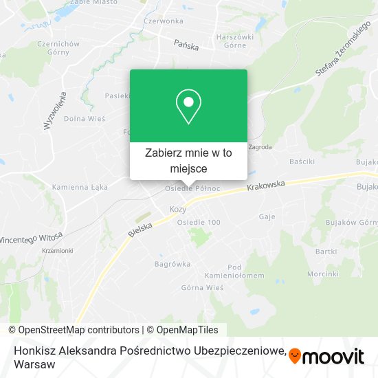 Mapa Honkisz Aleksandra Pośrednictwo Ubezpieczeniowe